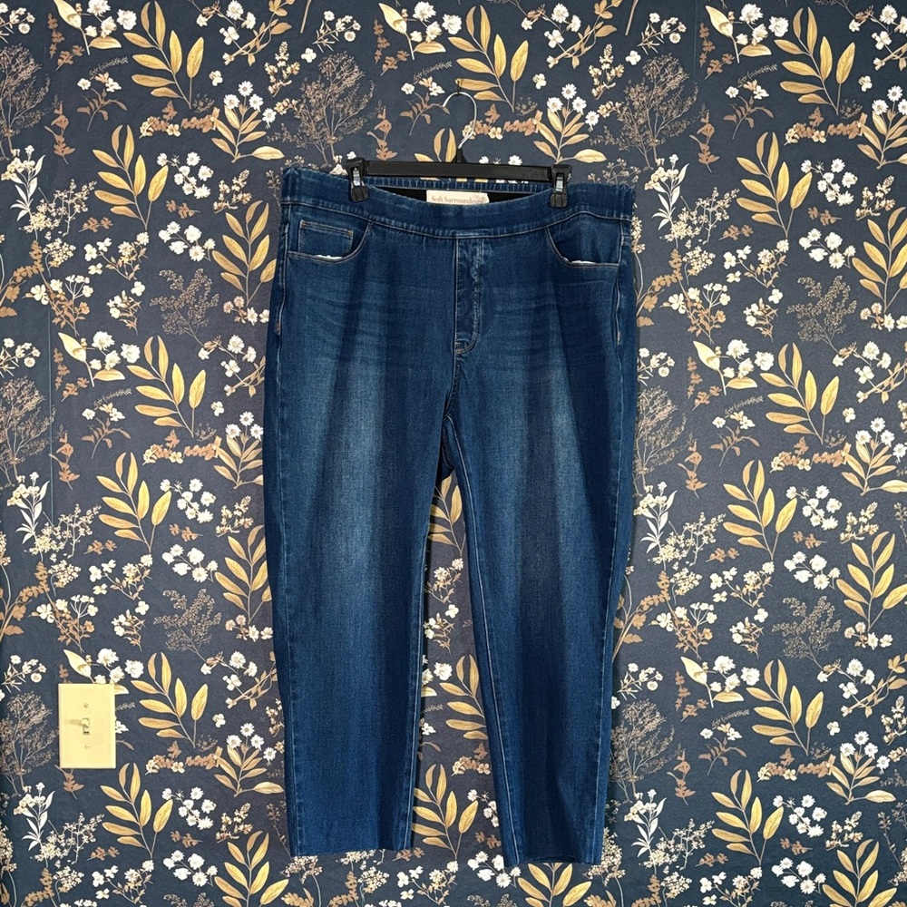 Soft Surroundings Pull On Dark Blue Denim Jeans Size 1X